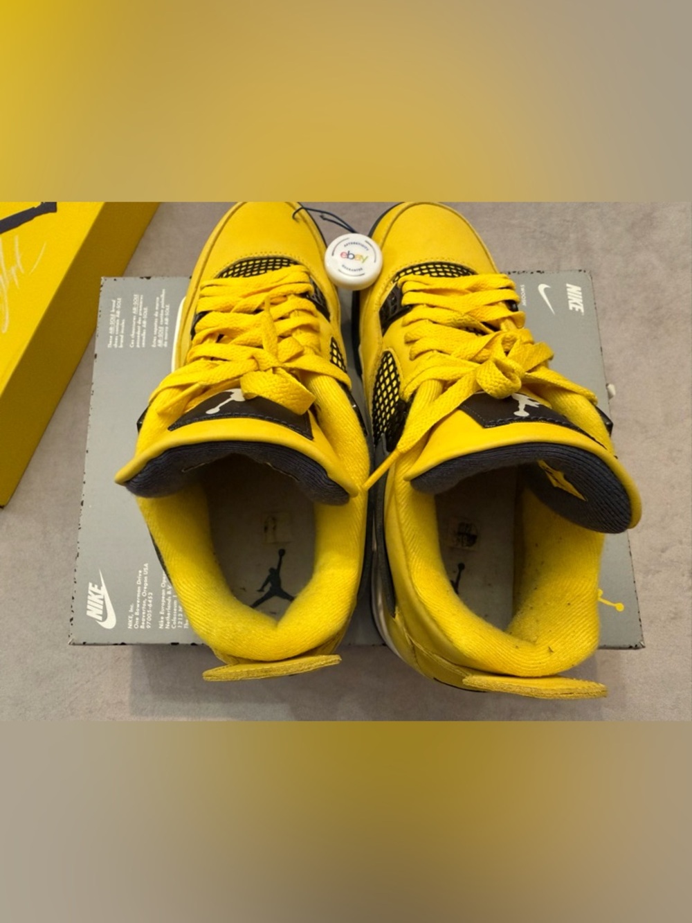 Nike Air Jordan 4 Retro Lightning 2021 Size 10 Men Yellow CT8527-700 OG Box VGUC - Picture 11 of 12